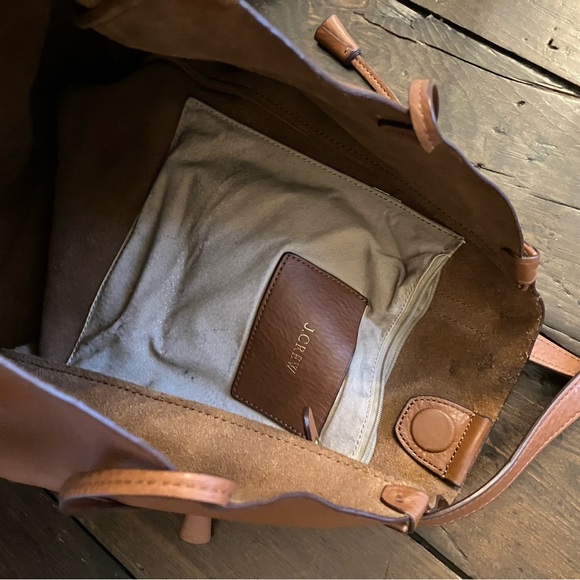 J. Crew brown pebbled leather tote - Picture 2 of 4